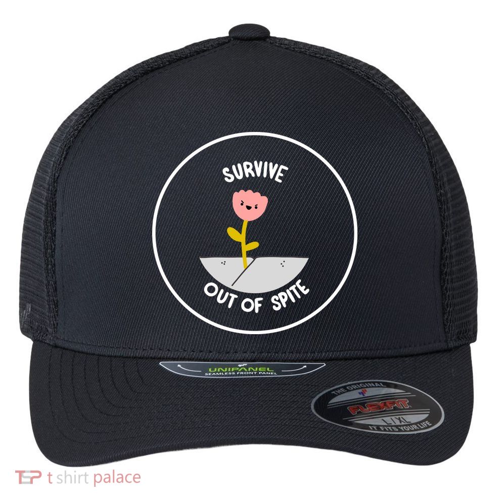 Survive Out Of Spite Flexfit Unipanel Trucker Cap