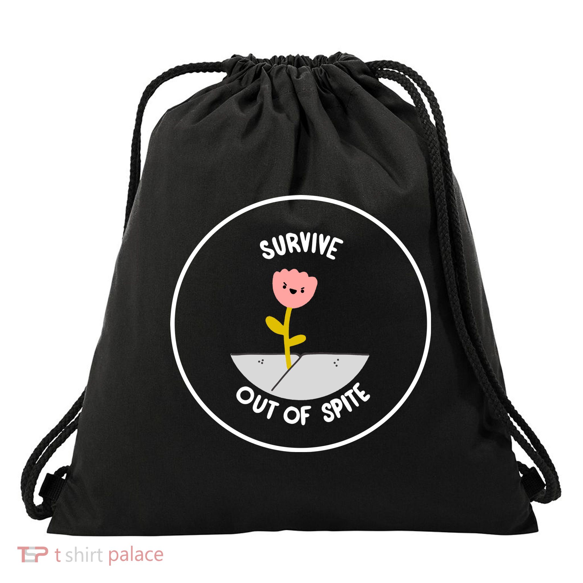 Survive Out Of Spite Drawstring Bag