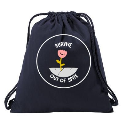 Survive Out Of Spite Drawstring Bag