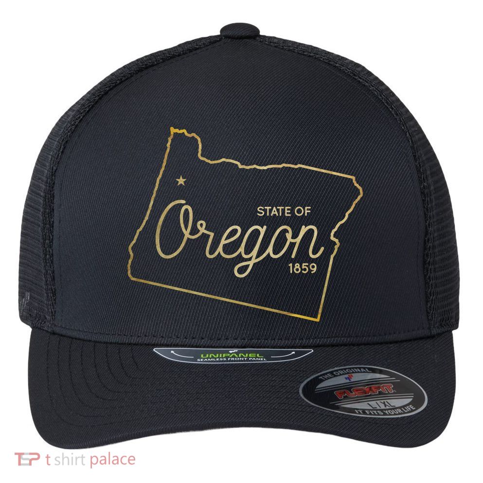 State Of Oregon Est 1859 Flexfit Unipanel Trucker Cap