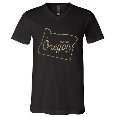 State Of Oregon Est 1859 V-Neck T-Shirt