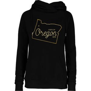 State Of Oregon Est 1859 Womens Funnel Neck Pullover Hood