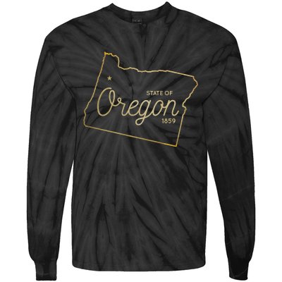 State Of Oregon Est 1859 Tie-Dye Long Sleeve Shirt