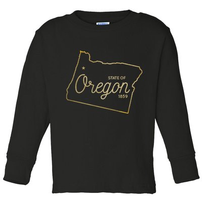 State Of Oregon Est 1859 Toddler Long Sleeve Shirt
