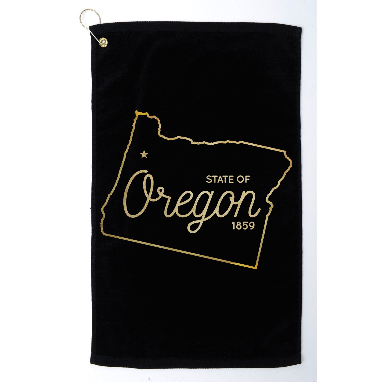 State Of Oregon Est 1859 Golf Towel