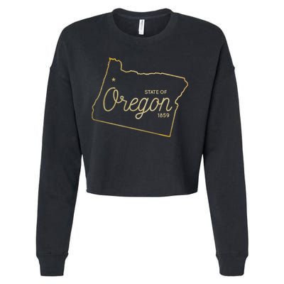 State Of Oregon Est 1859 Cropped Pullover Crew