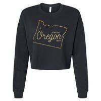 State Of Oregon Est 1859 Cropped Pullover Crew
