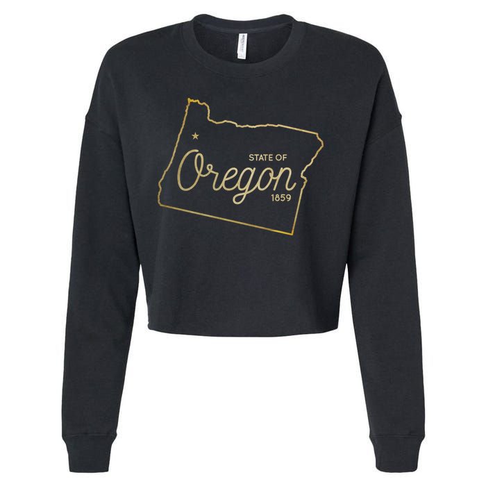 State Of Oregon Est 1859 Cropped Pullover Crew