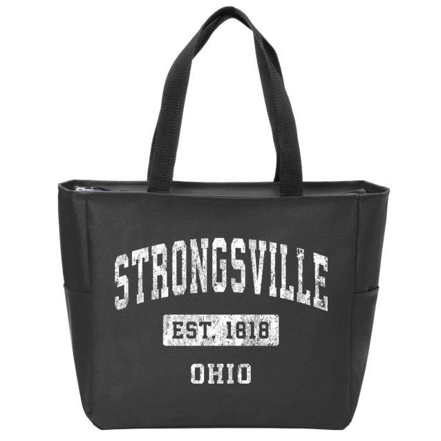 Strongsville Ohio Oh Vintage Established Sports Design Zip Tote Bag