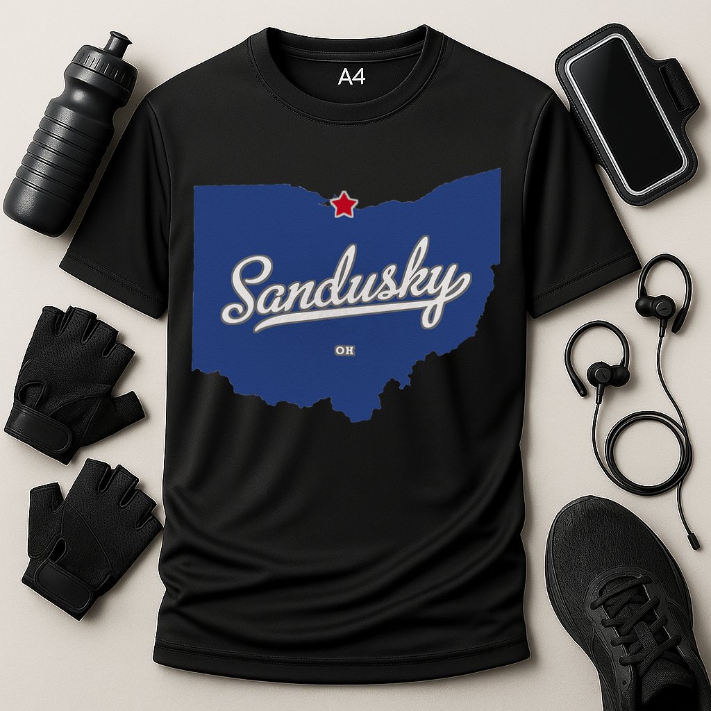 Sandusky Ohio OH Map Performance Shirt