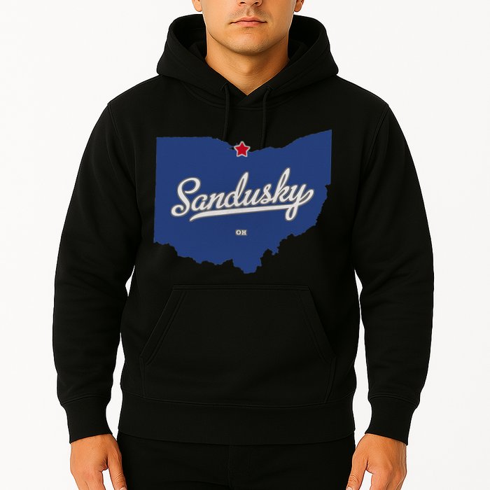 Sandusky Ohio OH Map Hoodie