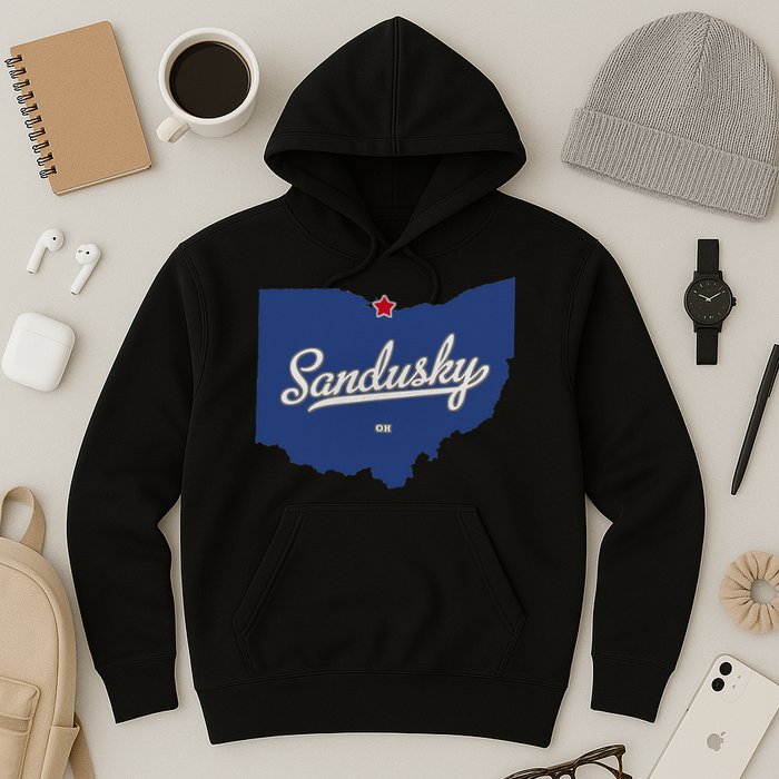 Sandusky Ohio OH Map Hoodie