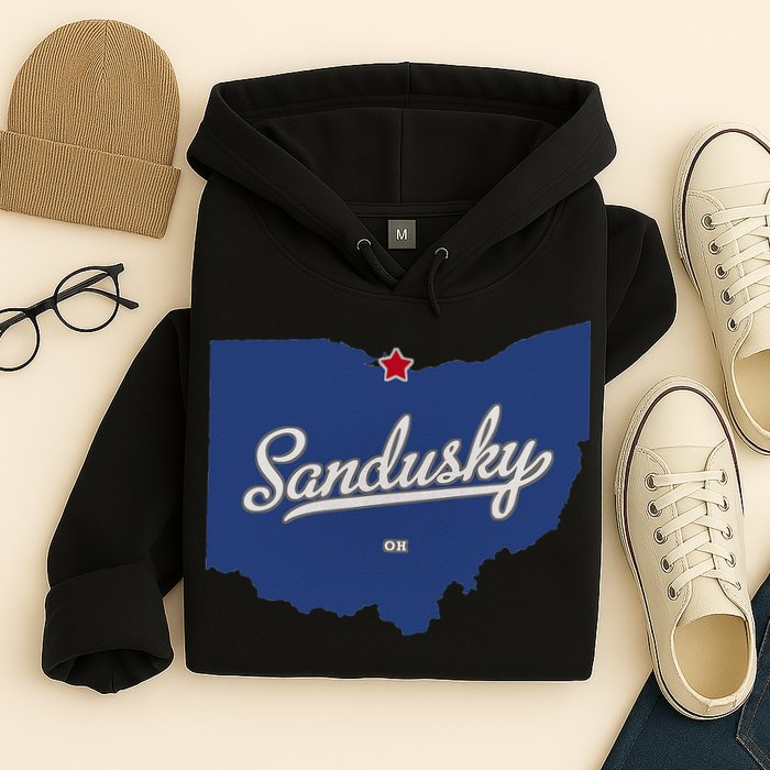 Sandusky Ohio OH Map Hoodie