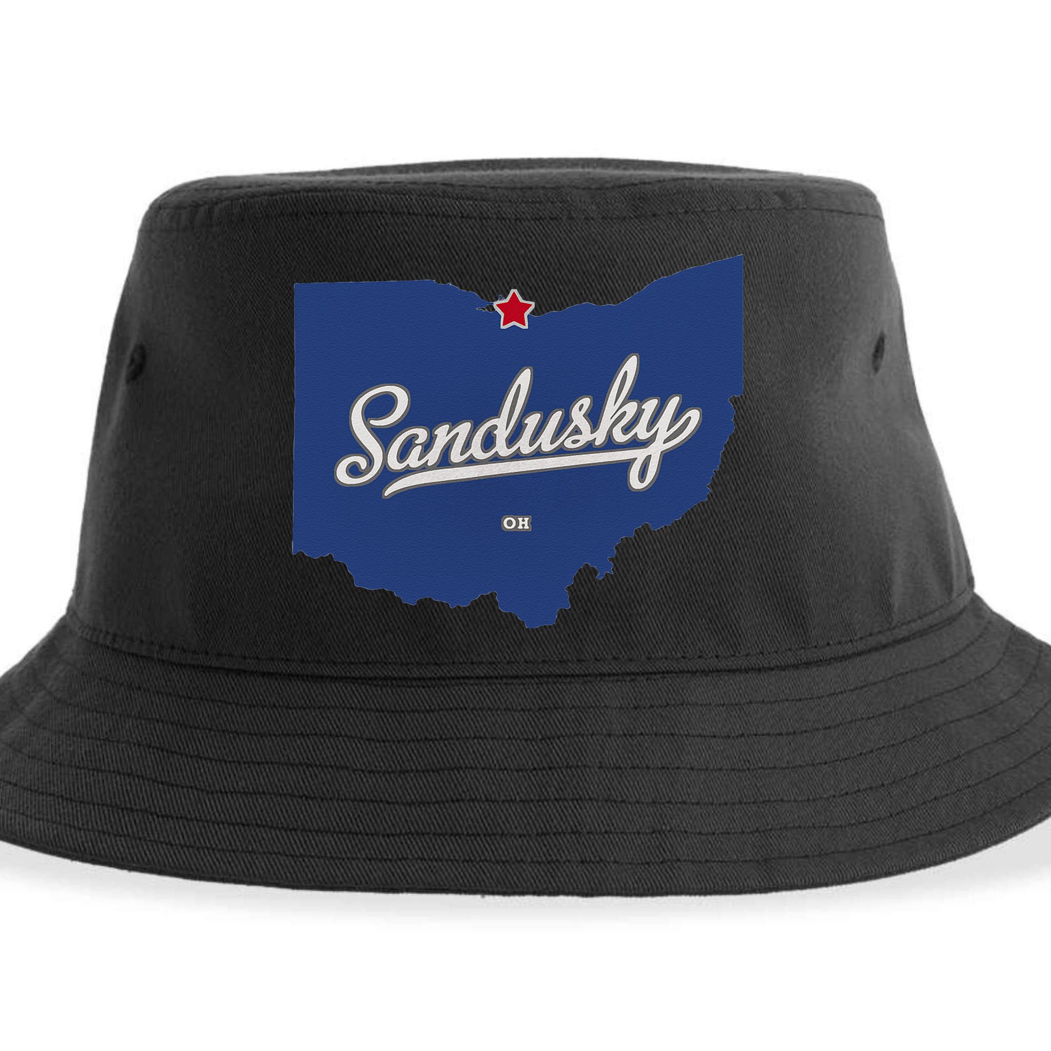 Sandusky Ohio OH Map Sustainable Bucket Hat