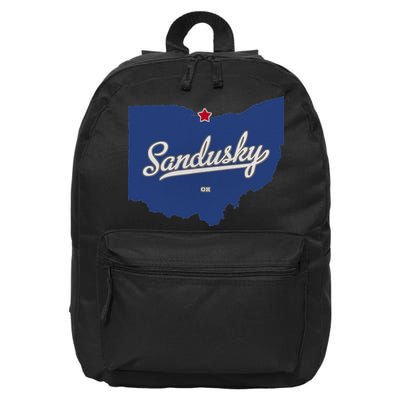 Sandusky Ohio OH Map 16 in Basic Backpack