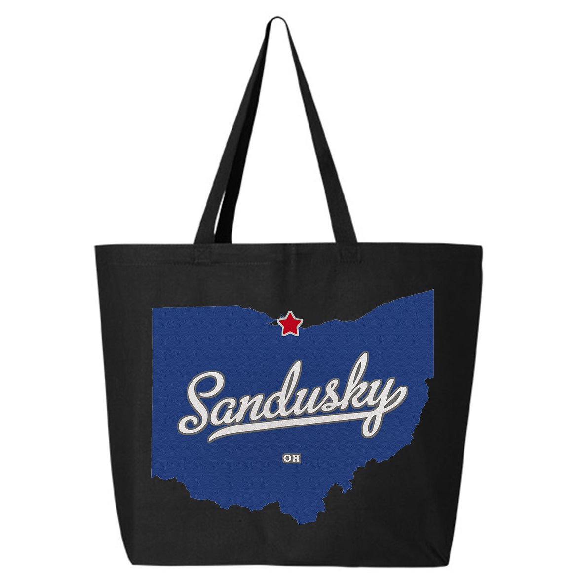 Sandusky Ohio OH Map 25L Jumbo Tote