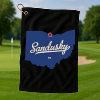 Sandusky Ohio OH Map Golf Towel