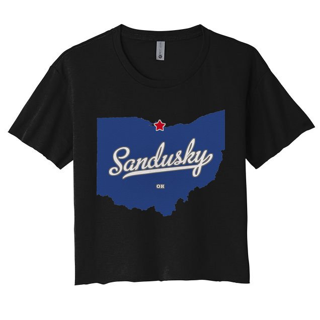 Sandusky Ohio OH Map Crop Top