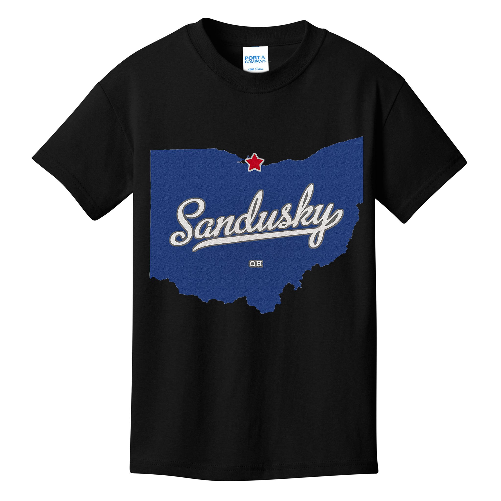Sandusky Ohio OH Map Kids T-Shirt