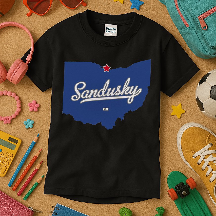 Sandusky Ohio OH Map Kids T-Shirt