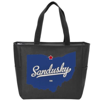 Sandusky Ohio OH Map Zip Tote Bag