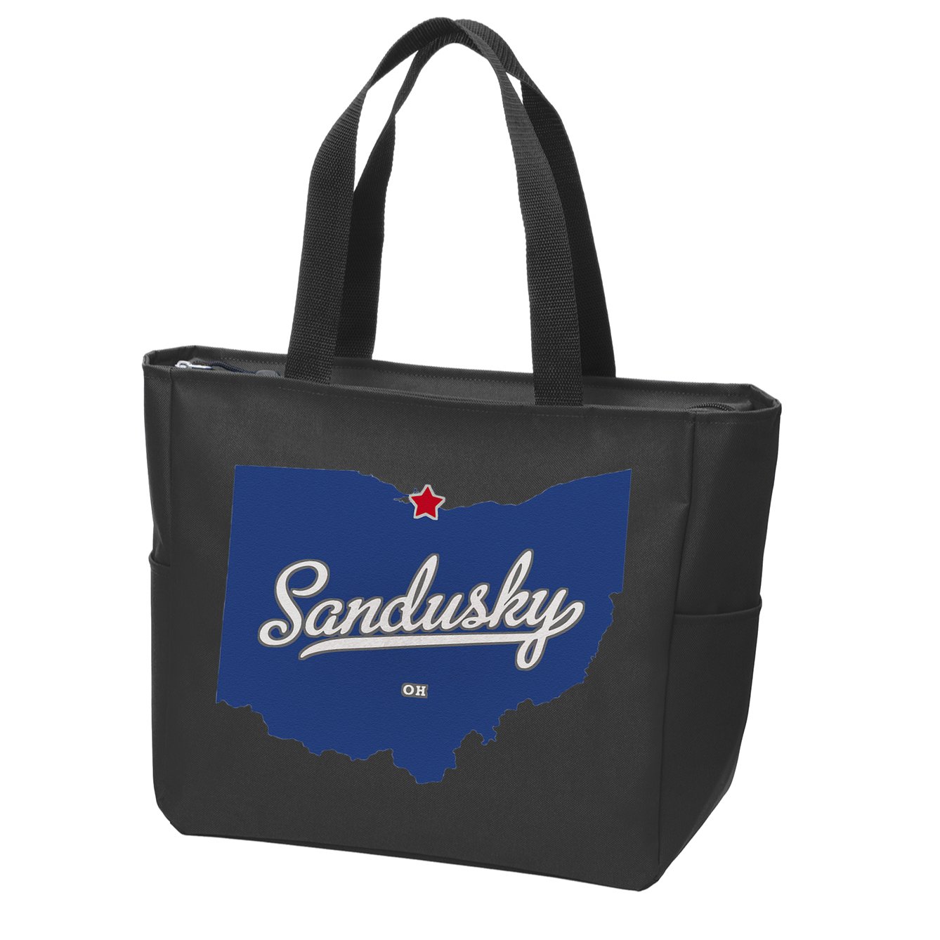 Sandusky Ohio OH Map Zip Tote Bag