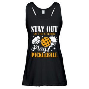 Stay Out Of The Kitchen Play Pickleball Sports Cook Ladies Essential Flowy Tank