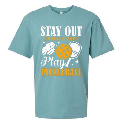 Stay Out Of The Kitchen Play Pickleball Sports Sueded Cloud Jersey T-Shirt