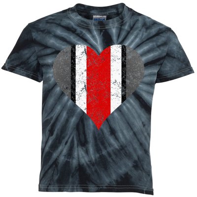 State of Ohio Pride Striped Distressed Graphic Design Kids Tie-Dye T-Shirt