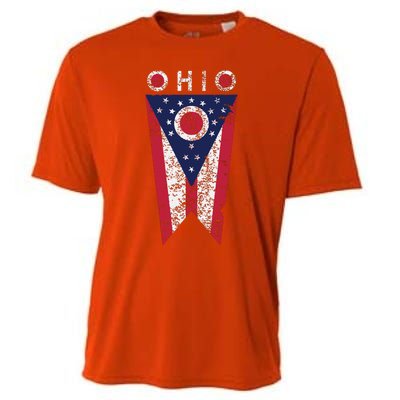 State Of Ohio Burgee Flag The Buckeye State Cooling Performance Crew T-Shirt