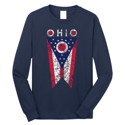 State Of Ohio Burgee Flag The Buckeye State Long Sleeve Shirt