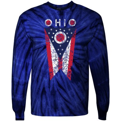 State Of Ohio Burgee Flag The Buckeye State Tie-Dye Long Sleeve Shirt