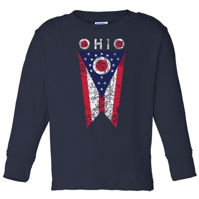 State Of Ohio Burgee Flag The Buckeye State Toddler Long Sleeve Shirt