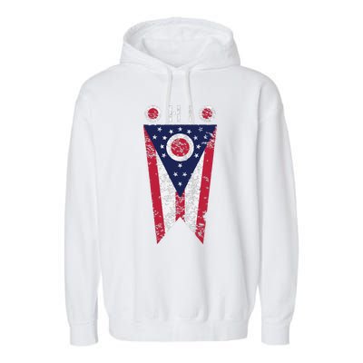 State Of Ohio Burgee Flag The Buckeye State Garment-Dyed Fleece Hoodie