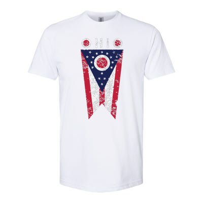 State Of Ohio Burgee Flag The Buckeye State Softstyle CVC T-Shirt