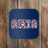 State Of Ohio Ohioan Trendy Distressed Camo Graphic Designs Coaster