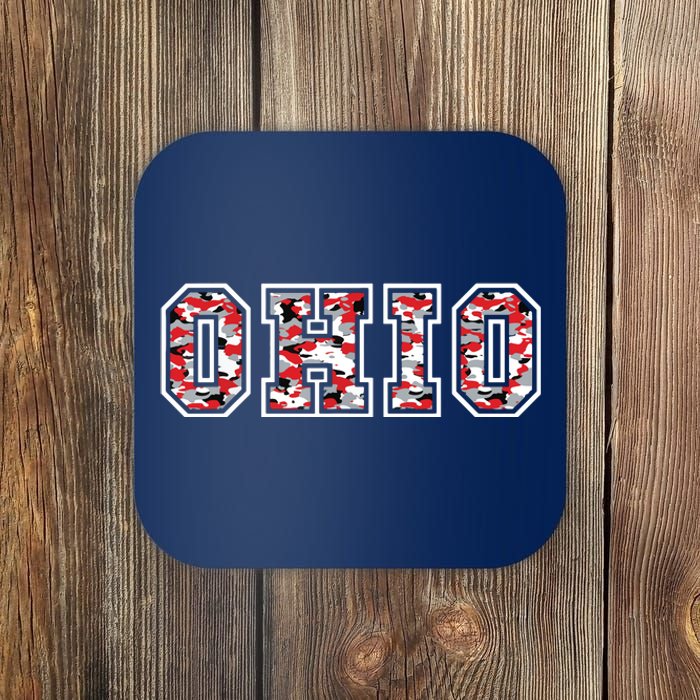 State Of Ohio Ohioan Trendy Distressed Camo Graphic Designs Coaster