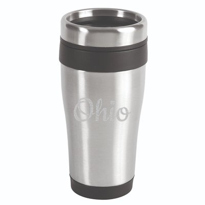 State Of Ohio Pride Script Text Distressed Design Gifts 16oz Travel Tumbler