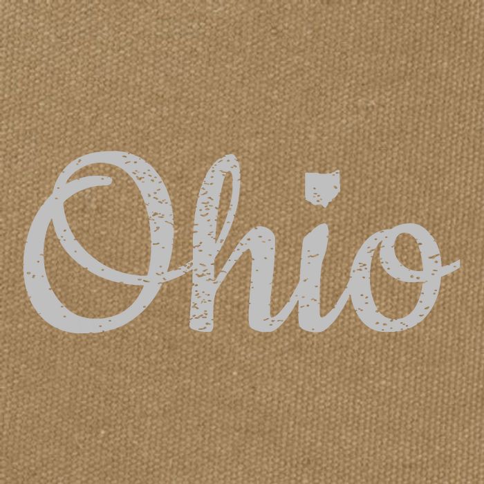 State Of Ohio Pride Script Text Distressed Design Gifts Cotton Canvas Backpack