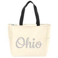 State Of Ohio Pride Script Text Distressed Design Gifts Zip Tote Bag
