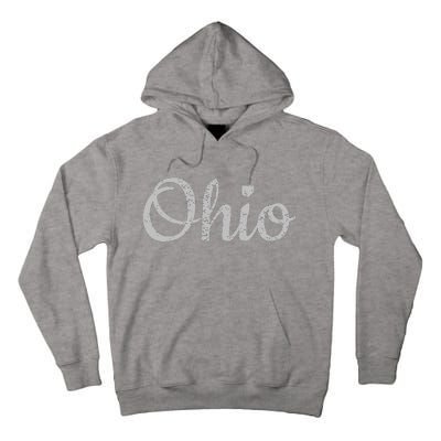 State Of Ohio Pride Script Text Distressed Design Gifts Tall Hoodie