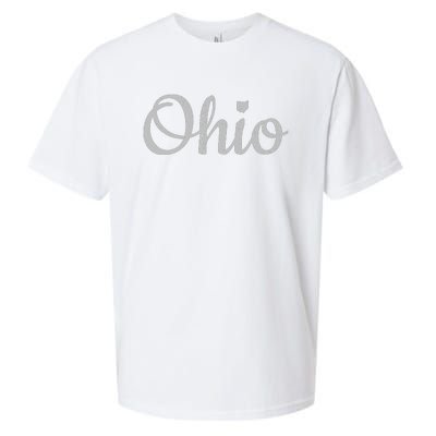 State Of Ohio Pride Script Text Distressed Design Gifts Sueded Cloud Jersey T-Shirt