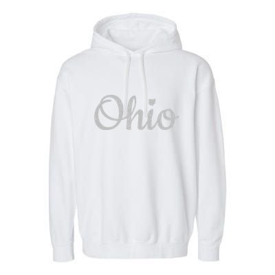 State Of Ohio Pride Script Text Distressed Design Gifts Garment-Dyed Fleece Hoodie