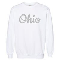 State Of Ohio Pride Script Text Distressed Design Gifts Garment-Dyed Sweatshirt