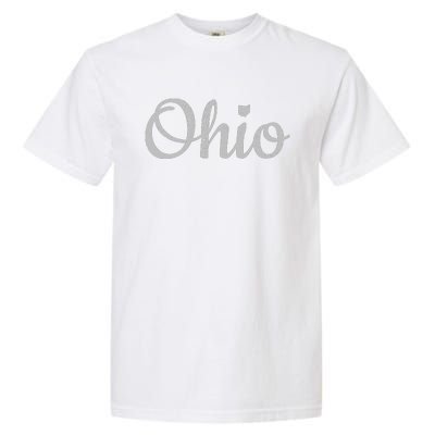 State Of Ohio Pride Script Text Distressed Design Gifts Garment-Dyed Heavyweight T-Shirt