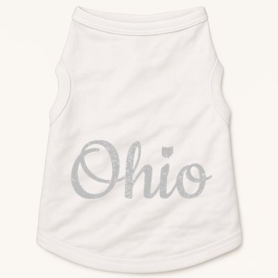 State Of Ohio Pride Script Text Distressed Design Gifts Doggie Tank