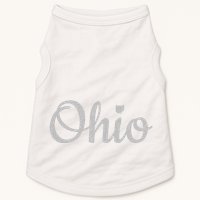 State Of Ohio Pride Script Text Distressed Design Gifts Doggie Tank