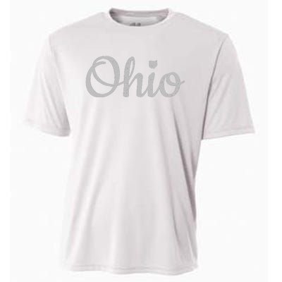 State Of Ohio Pride Script Text Distressed Design Gifts Cooling Performance Crew T-Shirt