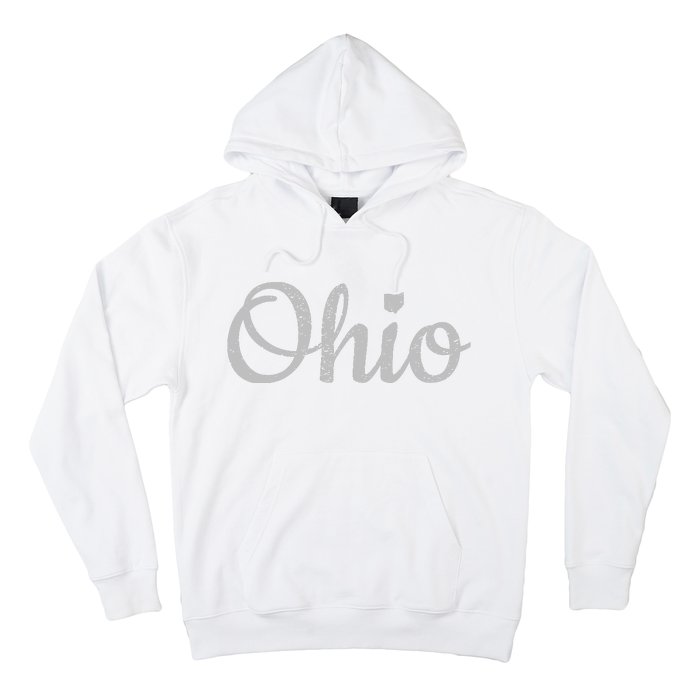 State Of Ohio Pride Script Text Distressed Design Gifts Hoodie