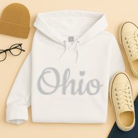 State Of Ohio Pride Script Text Distressed Design Gifts Hoodie